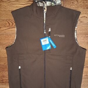 Columbia Dark Brown Vest with Camo Details